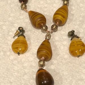 Teardrop Necklace and Earrings